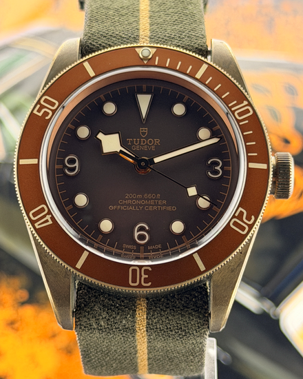 2018 Tudor Black Bay Heritage Bronze 43MM Brown Dial Textile Strap (79250BM)