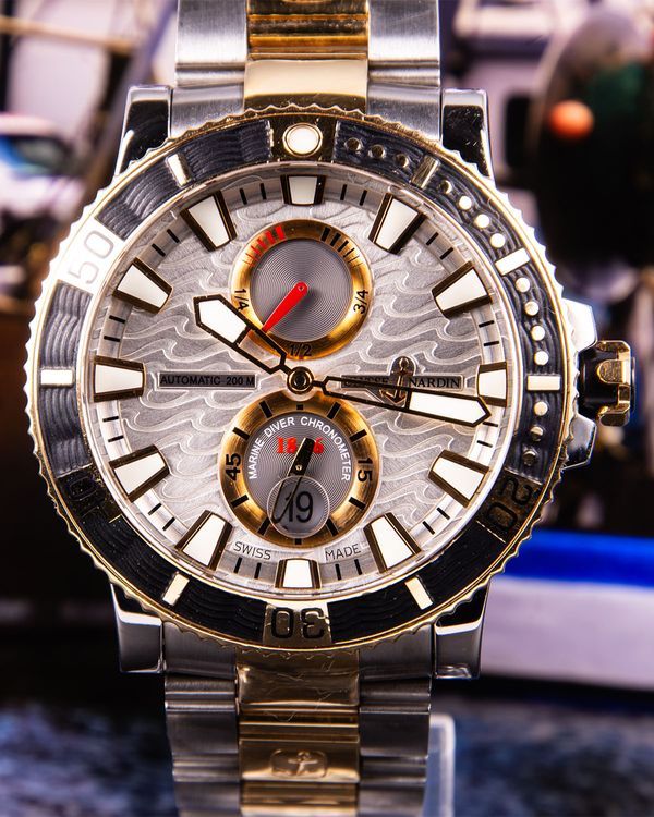 2012 Ulysse Nardin Marine Diver 45MM Silver Dial Two-Tone Bracelet (265-90)