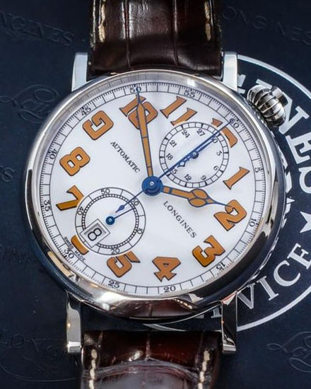 No Reserve - 2020 Longines Heritage 41MM White Dial Leather Strap (L2.812.4.23)