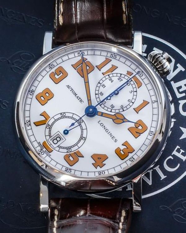 No Reserve - 2020 Longines Heritage 41MM White Dial Leather Strap (L2.812.4.23)