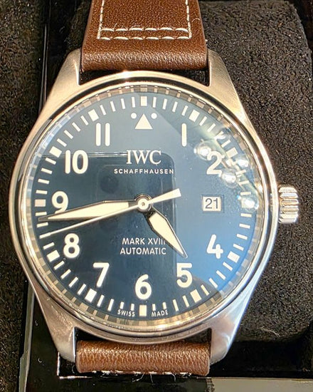 No Reserve - IWC Schaffhausen Pilot Mark XVIII "Le Petit Prince" 40MM Blue Dial Leather Strap (IW327010)