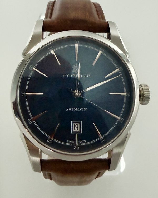2026 Hamilton Jazzmaster American Classic "Spirit of Liberty" 42MM Blue Dial Leather Strap (H42415541)