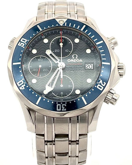 2008 Omega Seamaster Diver 300M Chronograph 41.5MM Blue Dial Steel Bracelet (2225.80.00)