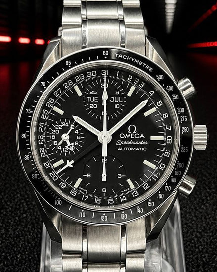 No Reserve - 2017 Omega Speedmaster Day-Date 39MM Black Dial Steel Bracelet (3520.50.00)
