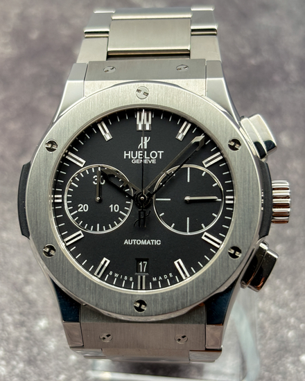 Hublot Classic Fusion Chronograph 45MM Black Dial Titanium Bracelet (521.NX.1170.NX)