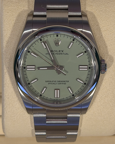 2025 Rolex Oyster Perpetual 36MM Pistachio Dial Oyster Bracelet (126000)