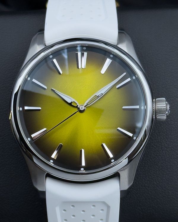 2026 H. Moser & Cie. Pioneer Centre Seconds "Sunny-Side Up" 40MM Yellow Dial Rubber Strap (3201-1200)