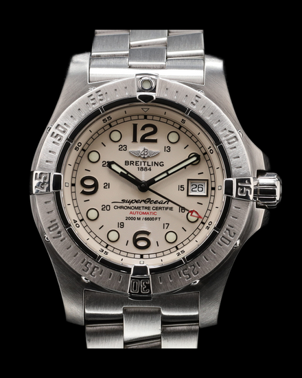 Breitling Superocean 44MM Ivory Dial Steel Bracelet (A17390)