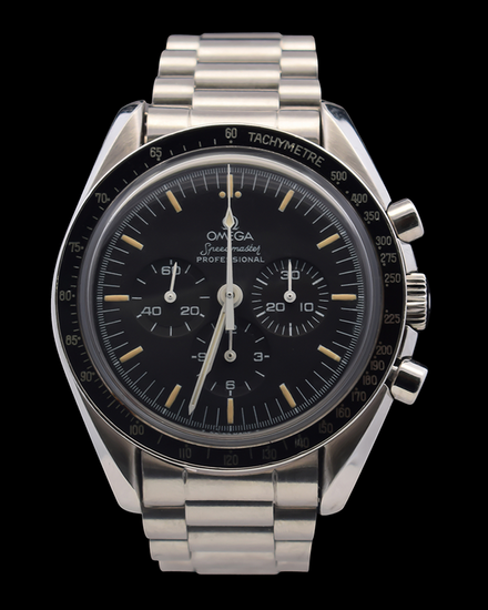 Omega Speedmaster Professional Moonwatch 42MM Black Dial Steel Bracelet (145.022)