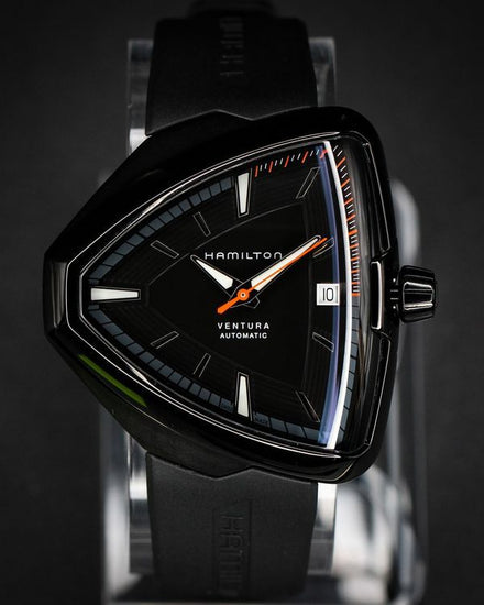 No Reserve - 2025 Hamilton Ventura 45MM Black Dial Rubber Strap (H24585331)