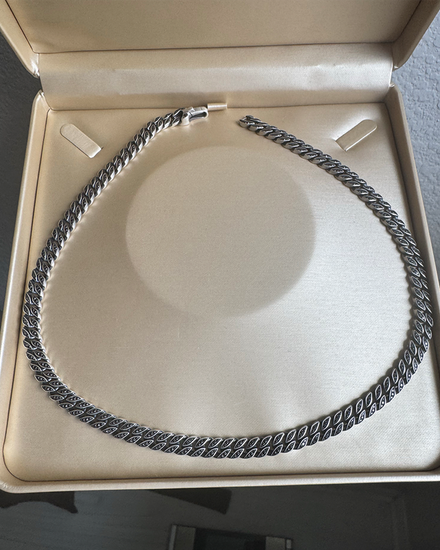 David Yurman Necklace Silver Black Diamonds 8MM 20IN (Necklace)