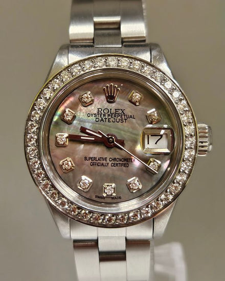 Rolex Lady-Datejust 26MM Aftermarket Mother of Pearl Dial Oyster Bracelet (6917)