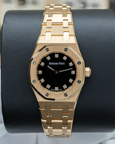 2026 Audemars Piguet Royal Oak Mini 23MM Quartz Black Dial Rose Gold Bracelet (67630OR)
