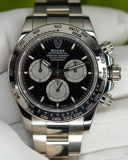 2025 Rolex Cosmograph Daytona 40MM Black Dial White Gold Oyster Bracelet (126509)