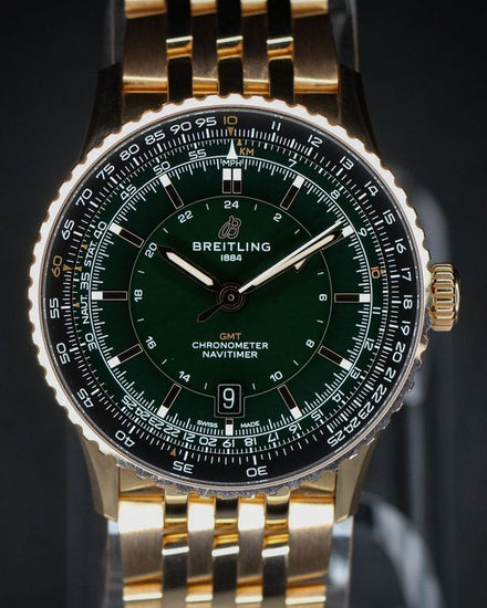 Breitling Navitimer 41MM Green Dial Rose Gold Bracelet (R32310251L1R1)