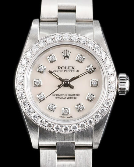 Rolex Oyster Perpetual 26MM Aftermarket Mother of Pearl Dial Oyster Bracelet (6618)
