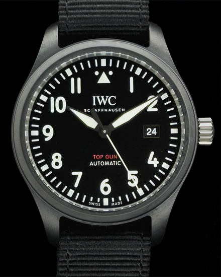 2024 IWC Schaffhausen Pilot Top Gun 41MM Black Dial Textile Strap (IW326906)