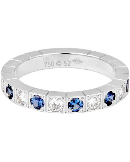 Cartier Accessories 18K White Gold Sapphire Diamond Lanieres Ring Size 6 (Ring)