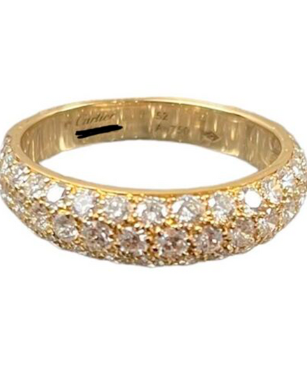 Cartier Accessories 18k Yellow Gold Mimi Pave Diamond Band Ring Size 6 (Ring)