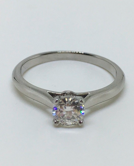 Cartier Diamond Platinum Round Solitaire Ring 0.45 ctw (Cartier Ring)