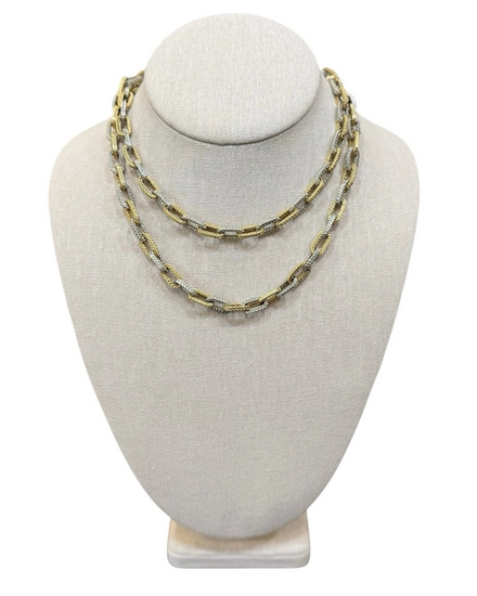 Van Cleef & Arpels 18K Two-Tone Textured Gold Chain Necklace (Necklace)