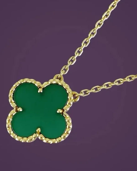 Van Cleef & Arpels 18K Yellow Gold Vintage Alhambra Chrysoprase Necklace (Necklace)