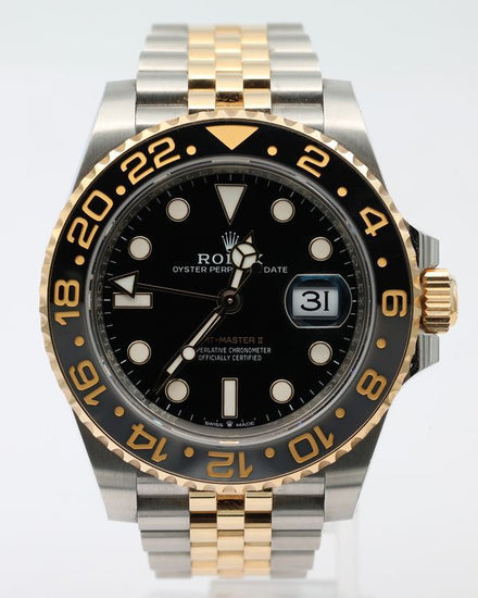 No Reserve - 2025 Rolex GMT-Master II "Bumblebee" 40MM Black Dial Two-Tone Jubilee Bracelet (126713GRNR)