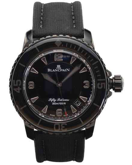 2011 Blancpain Fifty Fathoms 45MM Black Dial Textile Strap (5015-11C30-52A)