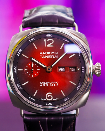 2026 Panerai Radiomir Annual Calendar L.E. 45MM Red Dial Leather Strap (PAM01432)