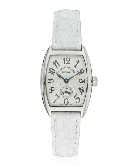 Franck Muller Curvex 29MM Silver Dial Leather Strap (1750 56)