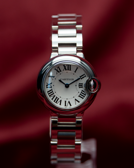 No Reserve - 2011 Cartier Ballon Bleu 28MM Quartz Silver Dial Steel Bracelet (W69010Z4)