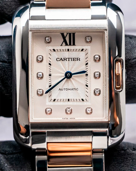 Cartier Tank Anglaise 39.2MM Silver Dial Two-Tone Bracelet (WT100034)
