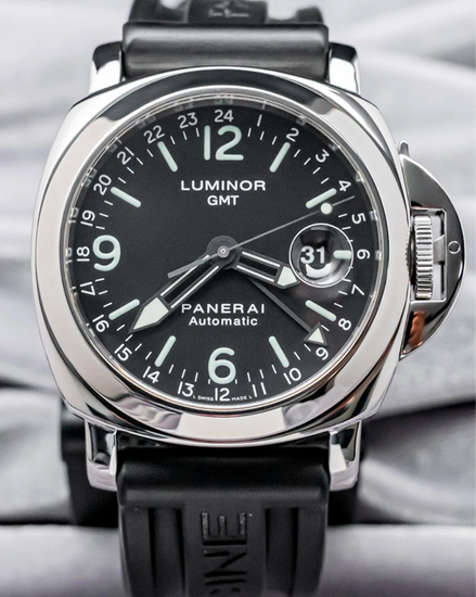 Panerai Luminor GMT 44MM Black Dial Rubber Strap (PAM00063)