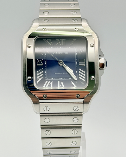 2024 Cartier Santos Dumont 35MM Blue Dial Steel Bracelet (WSSA0063)