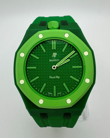No Reserve - 2026 Audemars Piguet Royal Pop X Swatch "Green Eight" 40MM Green Dial Aftermarket Rubber Strap (SSX03G100N)