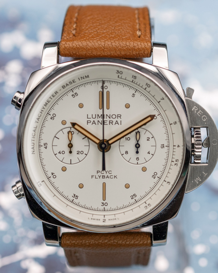 No Reserve - 2018 Panerai Luminor 1950 44MM White Dial Leather Strap (PAM00654)