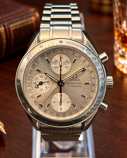 No Reserve - Omega Speedmaster Day-Date 39MM Silver Dial Steel Bracelet (3523.30.00)