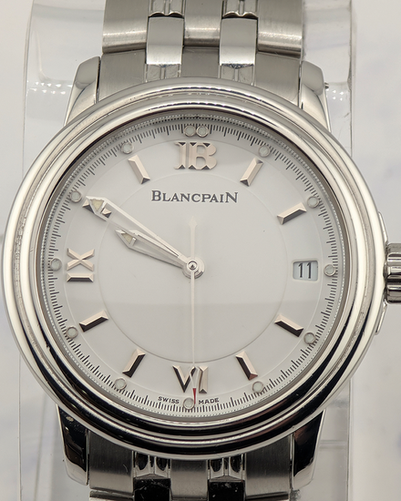 No Reserve - Blancpain Leman Ultra Slim 38MM White Dial Steel Bracelet (2100-1127-11)