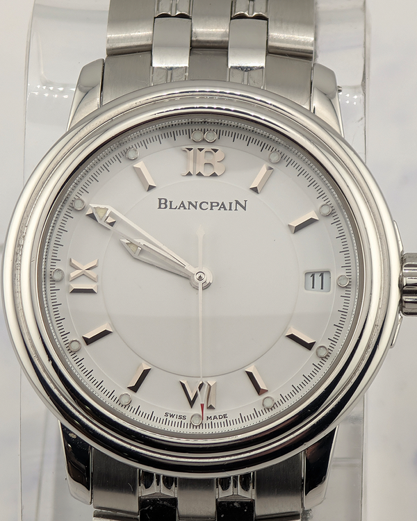No Reserve - Blancpain Leman Ultra Slim 38MM White Dial Steel Bracelet (2100-1127-11)