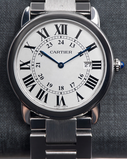 No Reserve - 2011 Cartier Ronde De Cartier 36MM Quartz Silver Dial Steel Bracelet (W6701005)