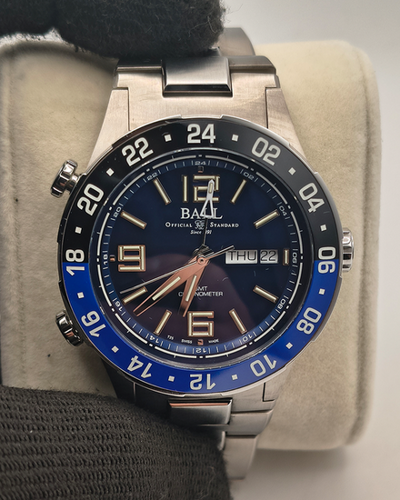 Ball Roadmaster Marine GMT L.E. 40MM Blue Dial Titanium Bracelet (DG3000A-S1CJ-BE)