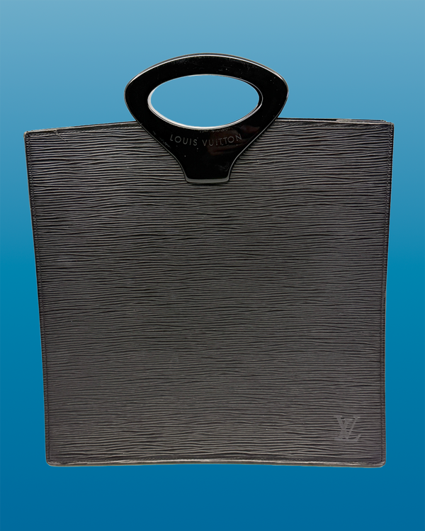 No Reserve - Louis Vuitton Tote Bag 11 x 10.75 x 2.5IN Black Epi Leather Acrylic Hardware (M52102)