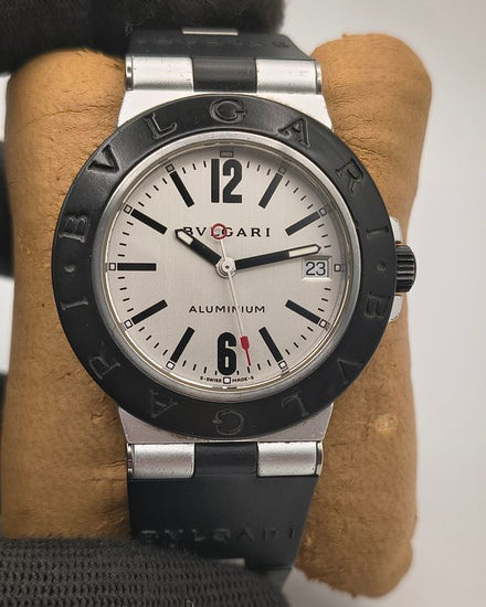 Bvlgari Diagono 38MM White Dial Rubber Strap (AL38TA)