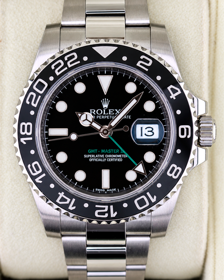 No Reserve - 2012 Rolex GMT-Master II 40MM Black Dial Oyster Bracelet (116710LN)