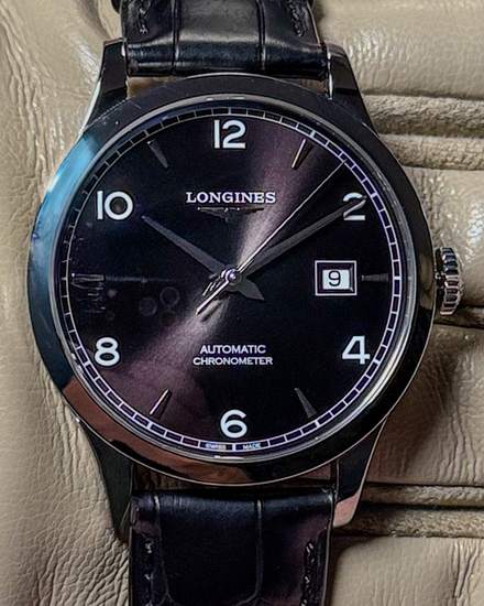No Reserve - 2025 Longines Record Chronograph 40MM Black Dial Steel Bracelet (L2.821.4.56.2)