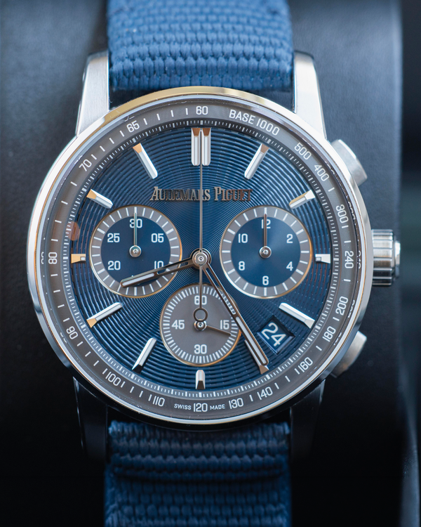 No Reserve - 2026 Audemars Piguet Code 11.59 41MM Blue Dial Textile Strap (26393ST.OO.A348KB.01)
