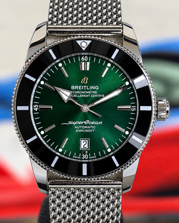 No Reserve - 2024 Breitling Superocean Heritage II 46MM Green Dial Steel Bracelet (AB2020)
