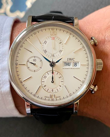 2011 IWC Schaffhausen Portofino 42MM Silver Dial Leather Strap (IW391001)