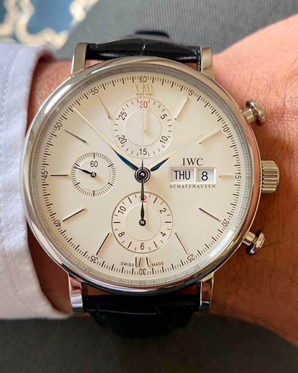 2011 IWC Schaffhausen Portofino 42MM Silver Dial Leather Strap (IW391001)