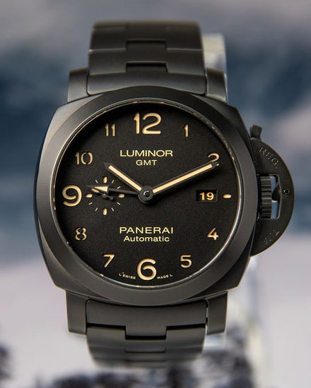 2020 Panerai Luminor 1950 3 Days GMT 44MM Black Dial Ceramic Bracelet (PAM01438)